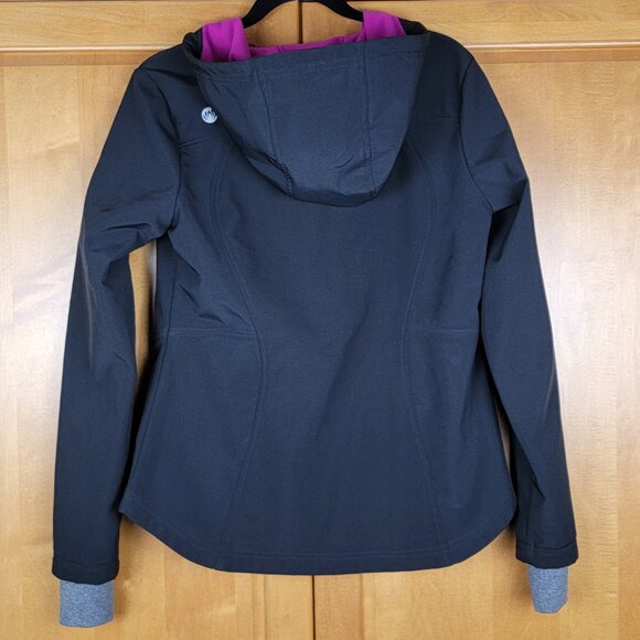 Women's Mondetta Black Fitted Soft Shell Hooded Athletic Jacket Coat - M - Picture 4 of 11